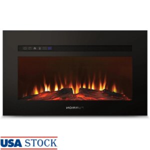 Electric Fireplace RV 30 Inch Adjustable Temperature VibrationSmart ClimateSmart Multi Color Flame Heating System with Safety