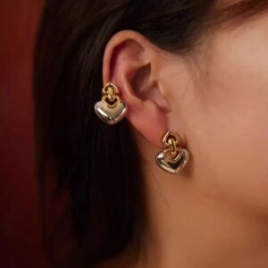 2024 Versatile Women’s 18K Gold Colored Love Luxury Design Earrings Fashion Gift