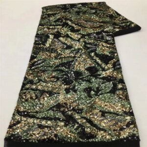 2025 New African French Nigerian Lace Fabric With Sequins Mesh for Embroidery Wedding Party Bride Sewing Dress