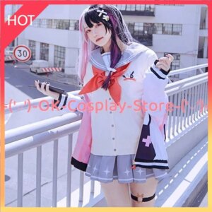 [Custom Made] Yorumi Rena Cosplay Costume Vtuber Cosplay High School JK Uniform Dress Party Suit Halloween Outfits Anime Clothes