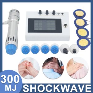 300MJ Shockwave Therapy Machine Muscle Stimulation 2in1 Shock Wave Equipment EMS Body Massager Pain Relief Body Health Care