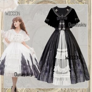 Silent Church Lolita women’s camisole dress draped in modern gothic daily cute Lolita sweet dress Halloween costume