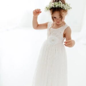 Boho Dresses princess dress Bohemian White Flower Girl Dress, Rustic Tulle Wedding Dress, Will You Be My Flower Girl Proposal