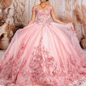 Pink Shiny Quinceanera Dresses Off Shoulder Ball Gown Sweet 16 Dress Sequin Applique Lace Beads Tull Birthday Party Vestidos 15
