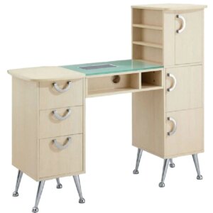 New nail desk cheap price modern style salon furniture nail art table with dusk collector