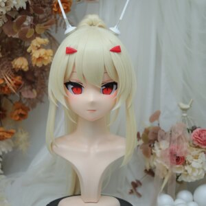Customize Character Female/Girl Resin Kig Full Head With Lock Anime Cosplay Japanese Anime Kigurumi Mask