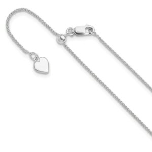 Sterling Silver RHplated Adjustable 1mm Spiga Chain
