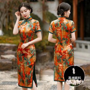 High Quality Old Shanghai Cheongsam Qipao 2024 New Chinese Style Modified Retro Daily Boutique Real Silk Dress