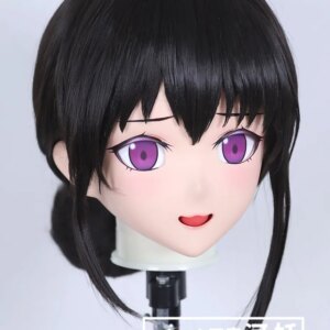 Customize Character Female/Girl Resin Kig Full Head With Lock Anime Cosplay Japanese Anime Kigurumi Mask