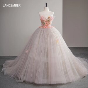 Charming Princess Pink Ball Gown Backless 15 Year Old Quinceanera Dresses Crystal Strapless Appliques Vestidos De 15 Anos SFY86