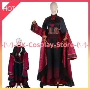 [Custom Made] Kuzuha Cosplay Costume Vtuber Cosplay Red Kimono Fancy Party Suit Halloween Carnival Uniforms Anime Clothing