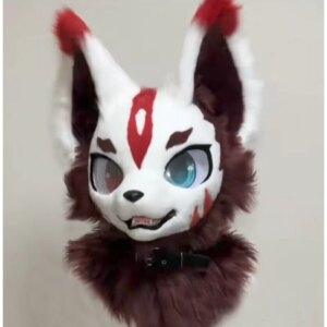 Fursuit Husky Fox Mascot Head Halloween Party Fur Cosplay