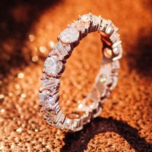 Provence Luxury Wedding ring Solid Gold DEF/VS Lab Diamonds full band Engagement for Women cocktail ring bridal sets Custom