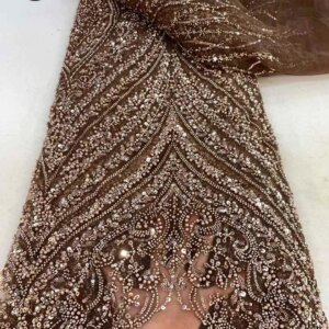 2025 High Quality African Beads Nigerian Material Lace Fabric For Wedding with Sequin Groom Embroidery French Lace Fabrics