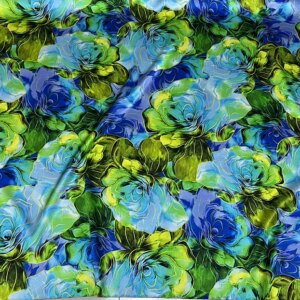 19momme High Quality Real Silk Spandex Satin Clothing Cloth Flower Spray Painting Designer Fabric Cheongsam Qipao