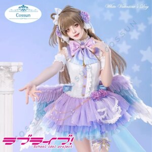Anime LoveLive Minami Kotori Cosplay Costume White Valentine’s Day Angel Sweet Dress Halloween Party Role Play Clothing