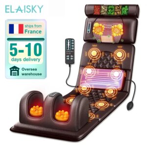 Electric Massage Mattress 110V-220V Vibrating Heating Infrared Massager Cushion For Neck Back Foot Full Body Pain Stress Relief