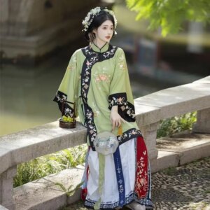 Young grandmother clothing brocade Han woman heavy industry embroidery Hanfu