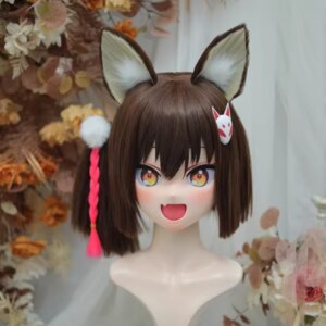 (NFD312-27)Customize Full Head With Lock Pretty Female/Girl Japanese Animego Character Kig Cosplay Kigurumi Mask Crossdress Doll