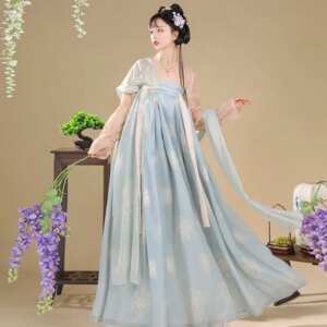 Ancient Hanfu female Chinese wind system to lead ruqun embroidery daily can wear style thin