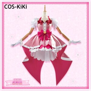 COS-KiKi Go! Princess Pretty Cure Cure Flora Sweet Lovely Lolita Dress Uniform Cosplay Costume Halloween Carnival Party Outfit