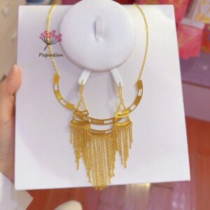 New Dubai 24K Gold Plated Necklace Earrings for Romantic Wedding Gifts, Party Jewelry Set for Women DD10575