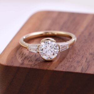 Provence real 14K gold ring 1.3ct HPHT lab grown diamond rings for women Customized Classic Promise Engagement wedding band gift