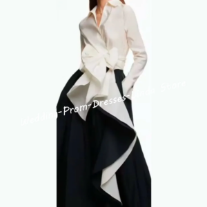 Classic Contrast Color Pleat Straight Formal Evening Dresses Birthday Party Prom Gowns Customized