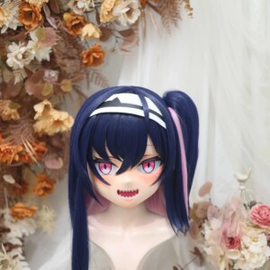 Customize Character Female/Girl Resin Kig Full Head With Lock Anime Cosplay Japanese Anime Kigurumi Mask