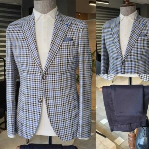 Vintage Men Wedding Suits Peaked Lapel Tuxedos Single Breasted Groom Wear 2 Pcs Jacket Pants Prom Evening Party Custom Made