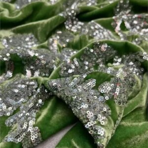 Green Yingsong New Chinese-style silk velvet beaded casual suit fabric
