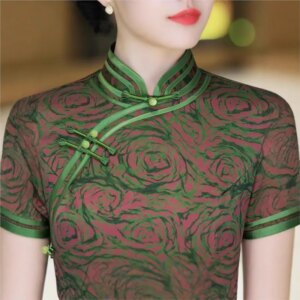 Cheongsam new Chinese female sense of daily national style dress temperament long