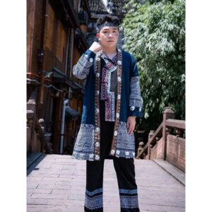 Miao Costume Men’s Yunnan Minority Suit Daily Performance Photography Trip Shoot Costumes Adult Set