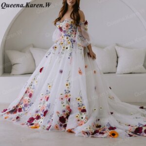Elegant princess Wedding Dress off shoulder lace applique bride dress robe de mariee A line Wedding Bridal Gown