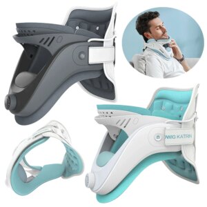 Cervical Traction Device & Neck Brace Set Neck Stretcher Adjustable Neck and Shoulder Relaxer Comfortable for Travel Office