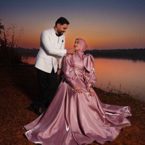 Shiny Muslim Evening Dresses Long Sleeves vestidos de noche Dusty Pink Prom Dress 2025 Customized Wedding Party Gown فساتين سهرة