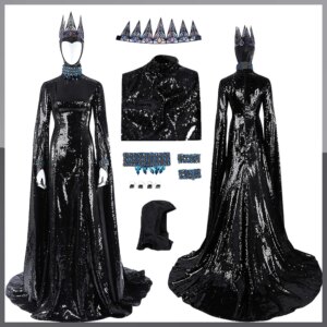 Disguise Live Action Evil Queen Cosplay Sequin Dress Cartoon Princess Snow Costume Women Role Play Fancy Dress Up Party Clothes