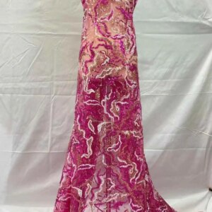 2025 New African French Nigerian High End Lace Fabric With Beads Sequins Mesh for Embroidery Wedding Party Bride Sewing Dress