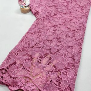 Luxury African Organza Lace Fabric 2025 High Quality Lace Fabric For Wedding Dress French Tulle Mesh Lace Fabric 5 Yards A995-1