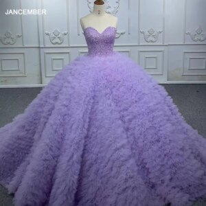 Popular Design Women’s Party Dress Ruffled Organza Floor-Length Sleeveless Sweetheart DY6565 Lace up Sequined فستان سهرة