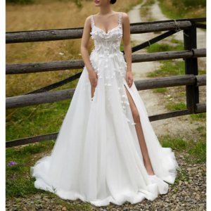 Sexy Sleeveless Sweetheart Backless Wedding Dress Beach Women Lace Applique A Line Bridal Dress Tulle Custom Vestidos De Novia