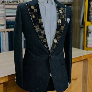 Black Men Business Glitter Crystal Beading Formal Occasion Tuxedos Grooms Wedding Party Prom Male Suit 2 Piece Set Blazer Pants
