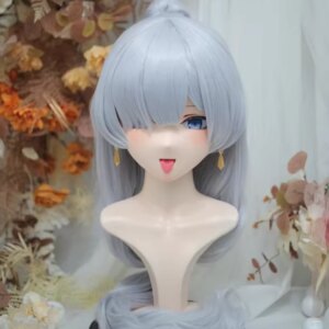 (NFD-25-13)Customize Full Head With Lock Crossdress Doll Female/Girl Japanese Anime Cartoon Character Kig Cosplay Kigurumi Mask