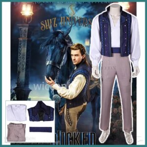 Anime Movie 코스프레 Wicked Fantasia Prince Fiyero Costume Adult Men Disguise Shirt Pants Vest Belt For Halloween Customized