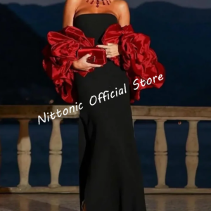 Elegant Strapless Tiered Mermaid Formal Evening Dresses Birthday Party Prom Gowns Customized