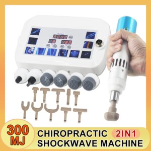 2in1 300MJ Shockwave Therapy Machine 17 functional heads Professional Chiropractic Adjustment Tools Relief Syndrome Pain