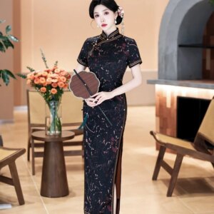 New cheongsam Chinese style elegant temperament long performance