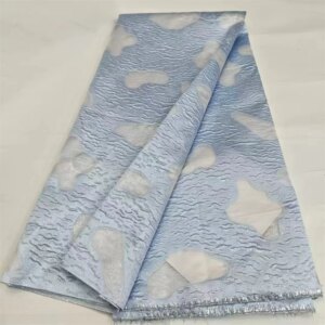 Blue Latest Green African Jacquard Lace Fabric French Gild Fabric Embroidered Nigerian Brocade Lace Fabric for 2024 Party Dress