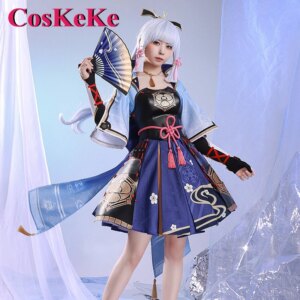 CosKeKe Kamisato Ayaka Cosplay Anime Game Genshin Impact Costume Sweet Gorgeous Uniform Dress Halloween Party Role Play Clothing