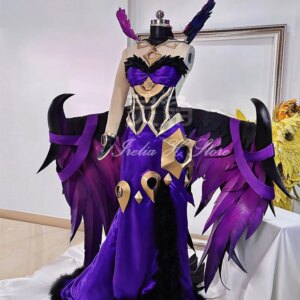 Irelia H Store The Fallen Morgana from LOL Morgana Cosplay costume for women classical skin wings halloween party dresses Custom